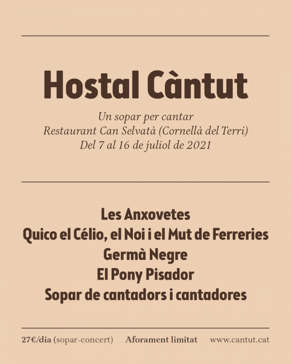 Presentada la programació de l’Hostal Càntut, sopars per cantar