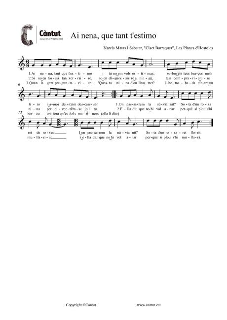 Ai nena, tant que t'estimo - On passarem la núvia nit?