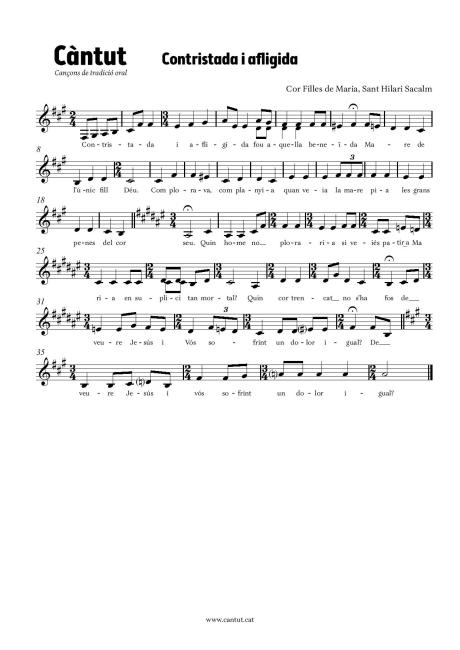 Contristada i afligida