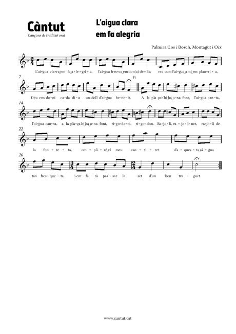 L'aigua clara em fa alegria