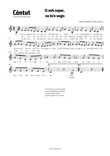 Si vols sopar, no te'n vagis