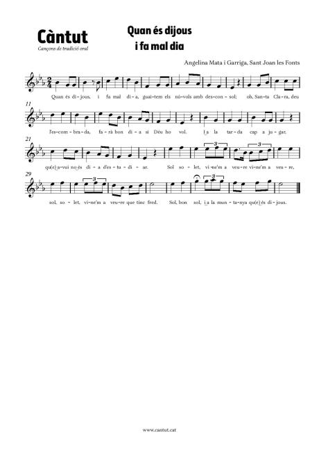 Quan és dijous i fa mal dia