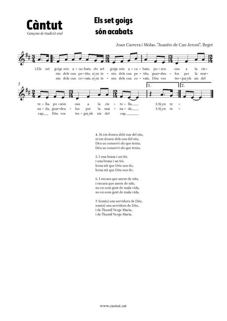 Els set goigs són acabats