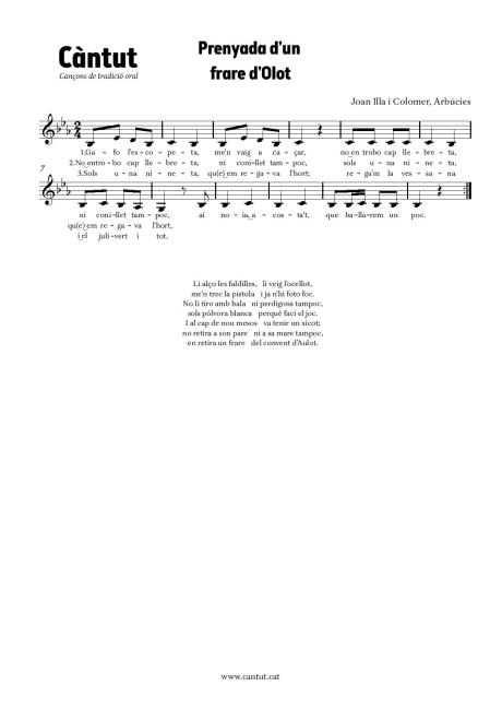 Prenyada d'un frare d'Olot