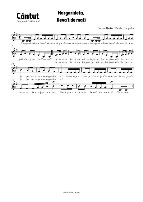 Margarideta, lleva't de matí